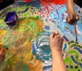 Peinture en cercle spontanée
